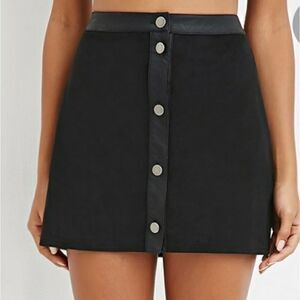 Forever 21 Suede Button Up Skirt